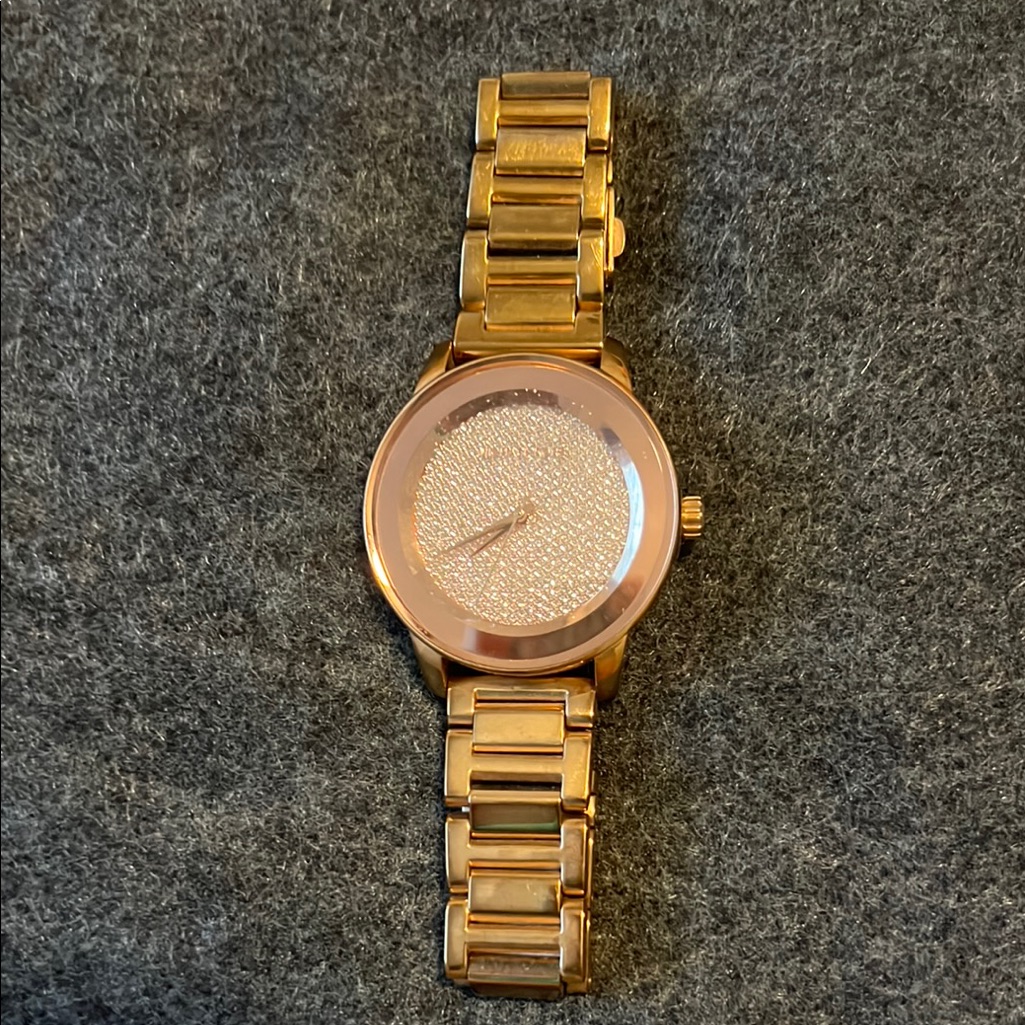 Rosegold-Tone Watch With Textured Dial 55$
